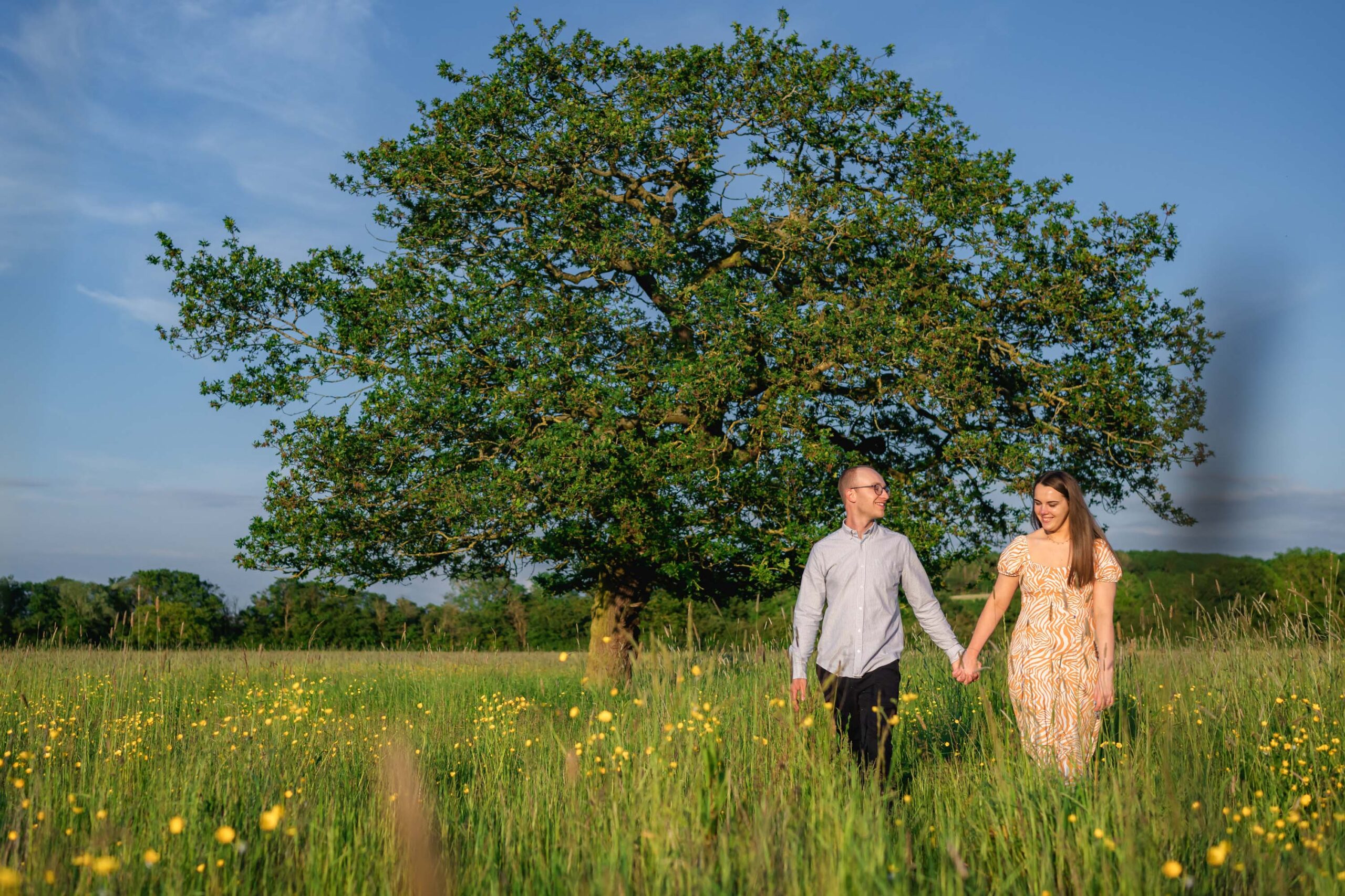 Cambridgeshire countryside pre-wedding shoot